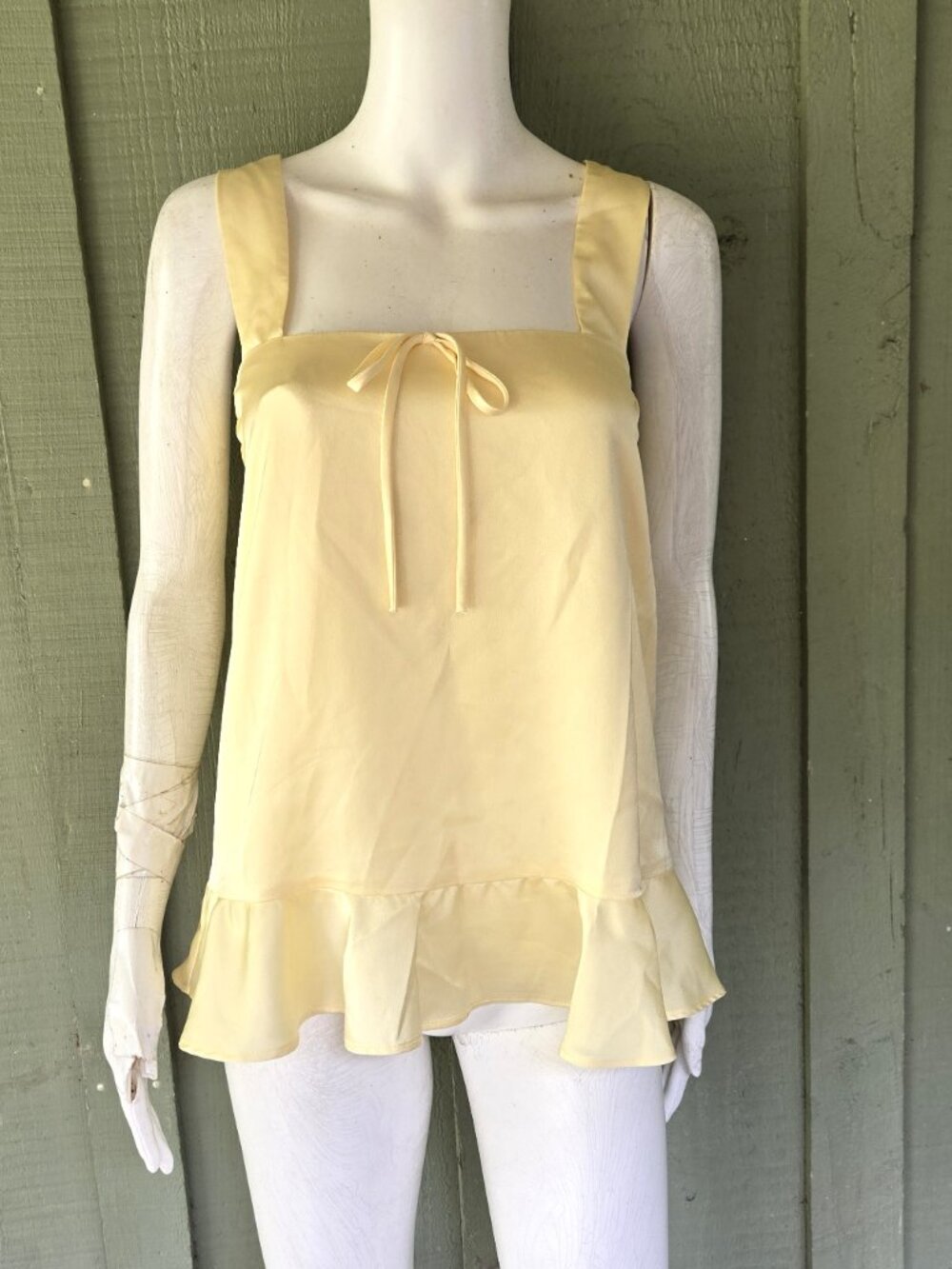 SHOW ME YOUR MUMU Yellow Satin Tank Top Small